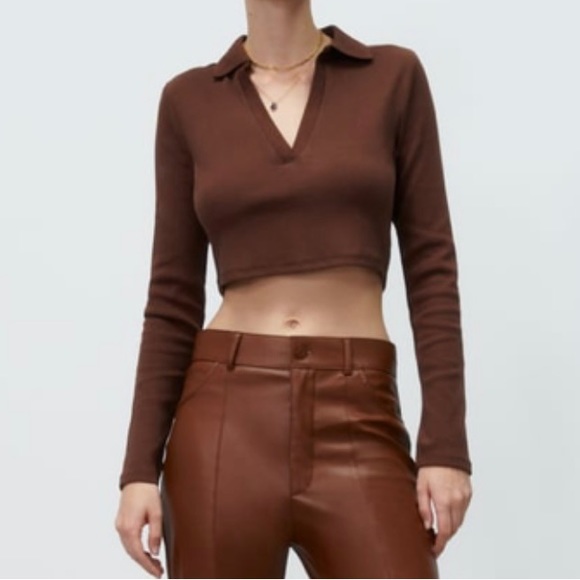 Brown Cropped Top - Picture 1 of 4
